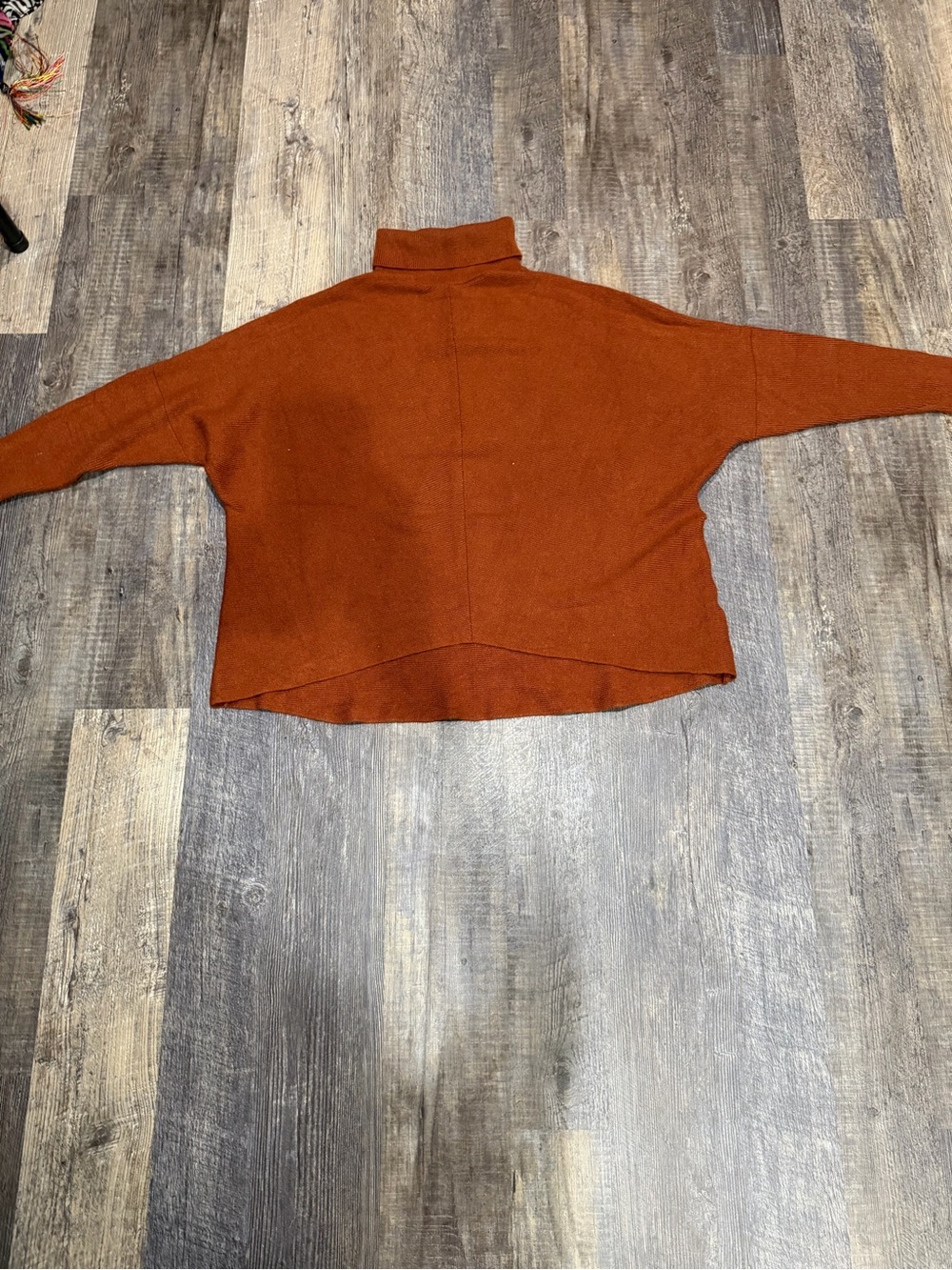 Women’s Turtleneck Boxy Sweater - Rust
